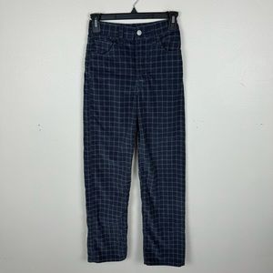 Levi's Premium Ribcage Straight Ankle Big E Bethany Plaid Velvet Pants Jeans 23